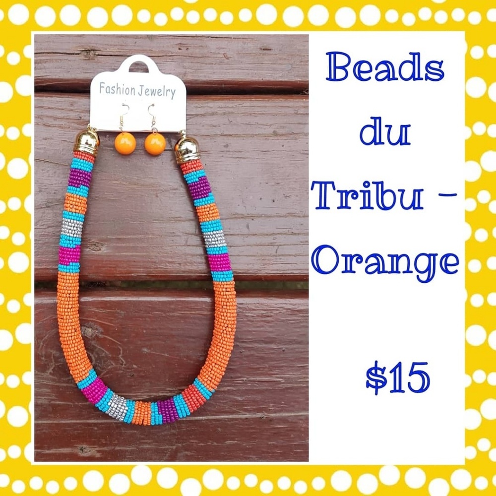 Beads du Tribu - Orange Beaded Jewelry